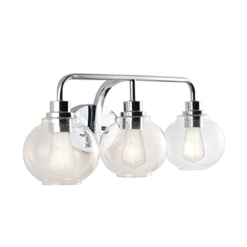 Sandrine Iron/Seeded Glass Cottage Rustic LED Vanity Light